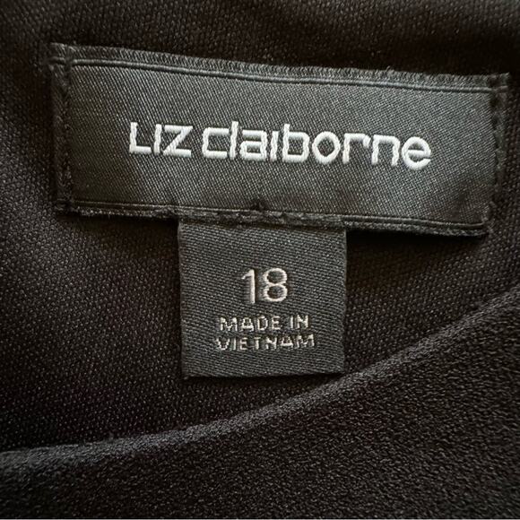 NWT Liz Claiborne black short sleeve a-line midi dress size 18
 b32 - Picture 2 of 5